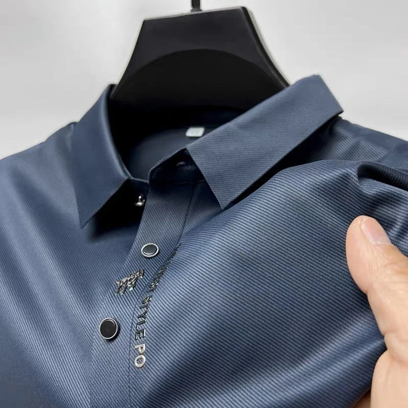 Polo Ice Silk Bordada - Estilo Casual e Elegância